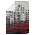 Begin Home Decor 60 x 80 in. Grey City with Red Clouds-Sherpa Fleece Blanket 5545-6080-CI249